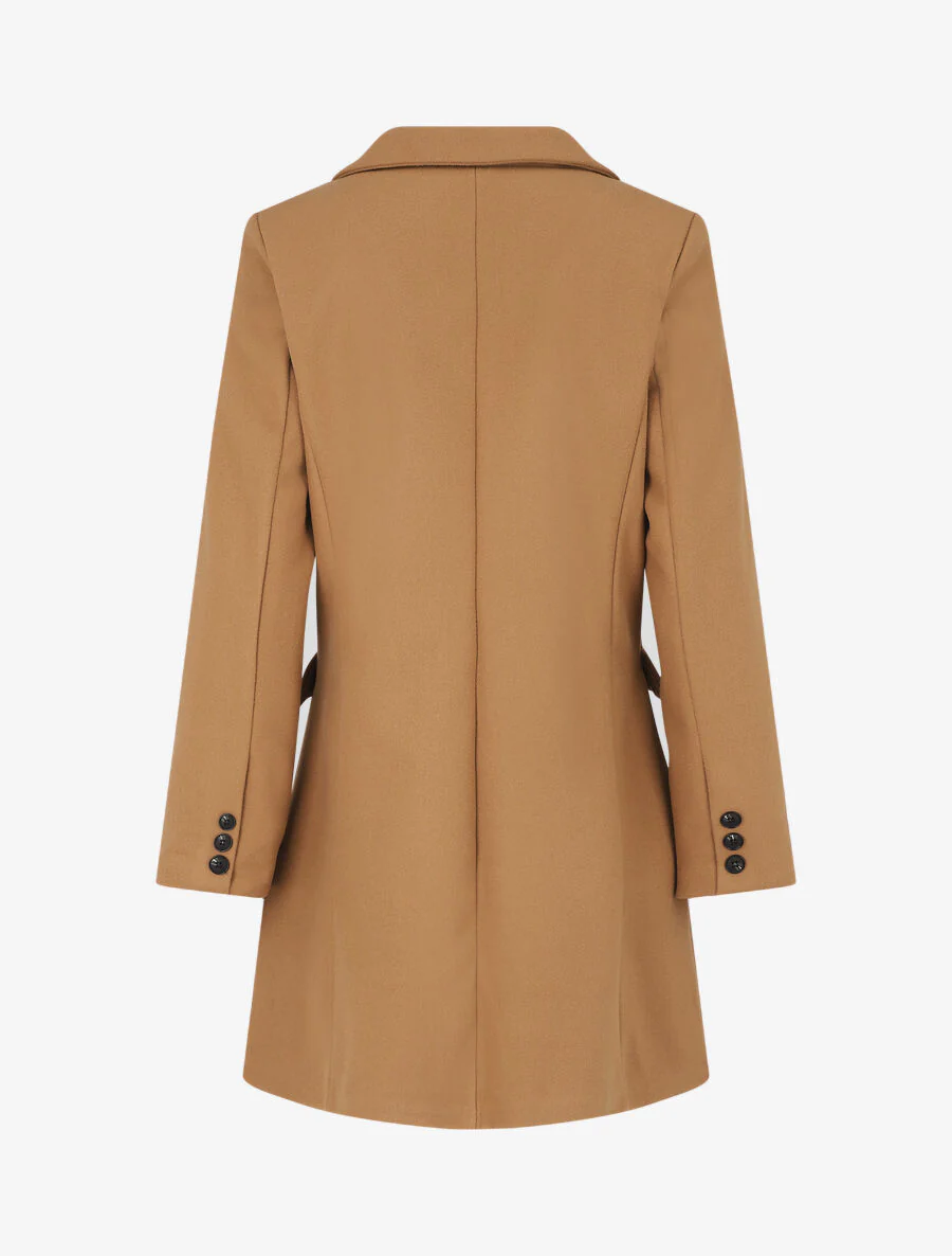 Manteau long croisé boutonné - Camel - Image 2