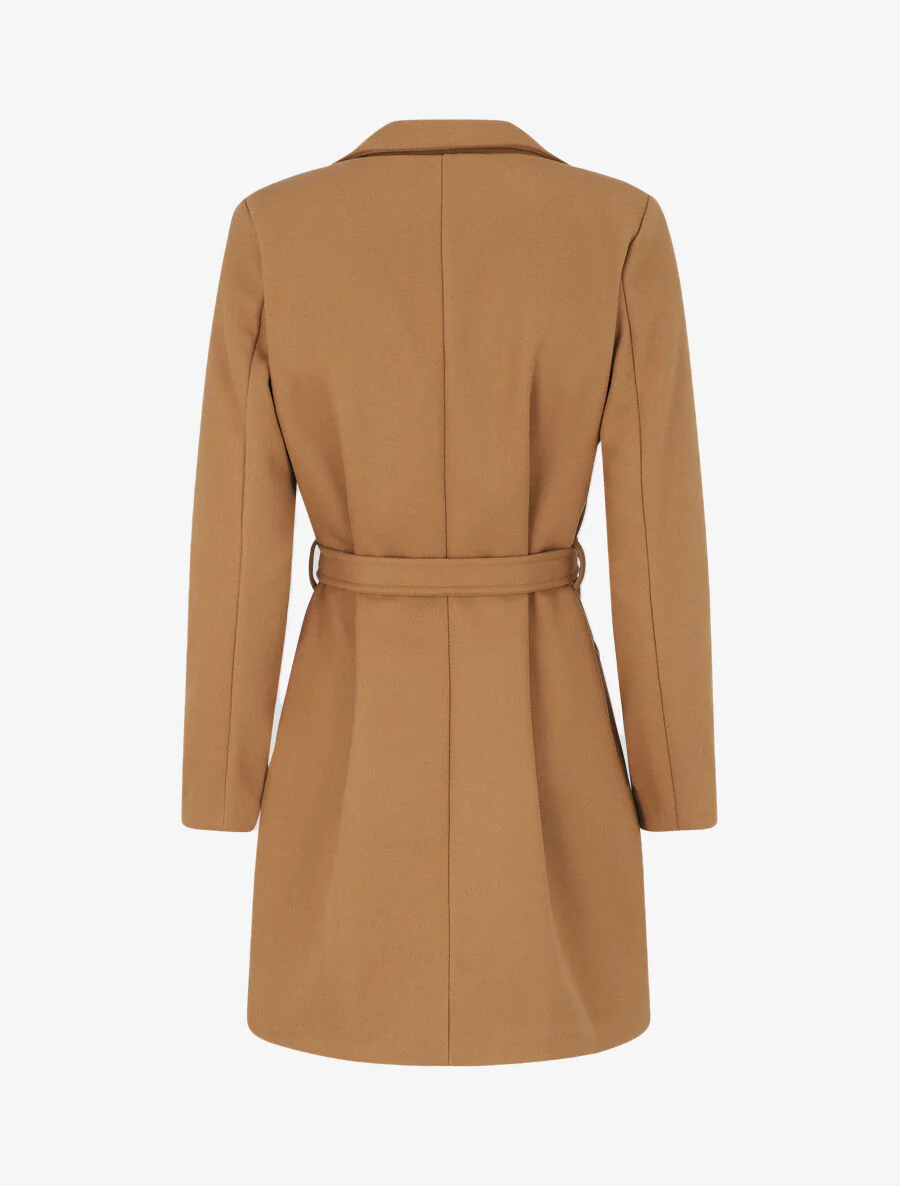 Manteau long croisé ceinturé - Camel - Image 2