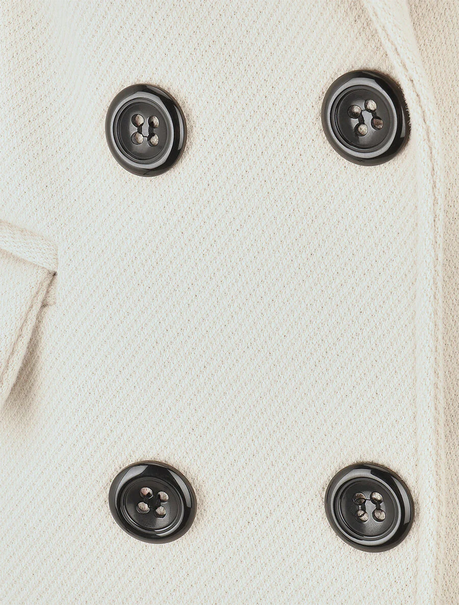 Manteau long uni à col cranté - Beige - Image 3