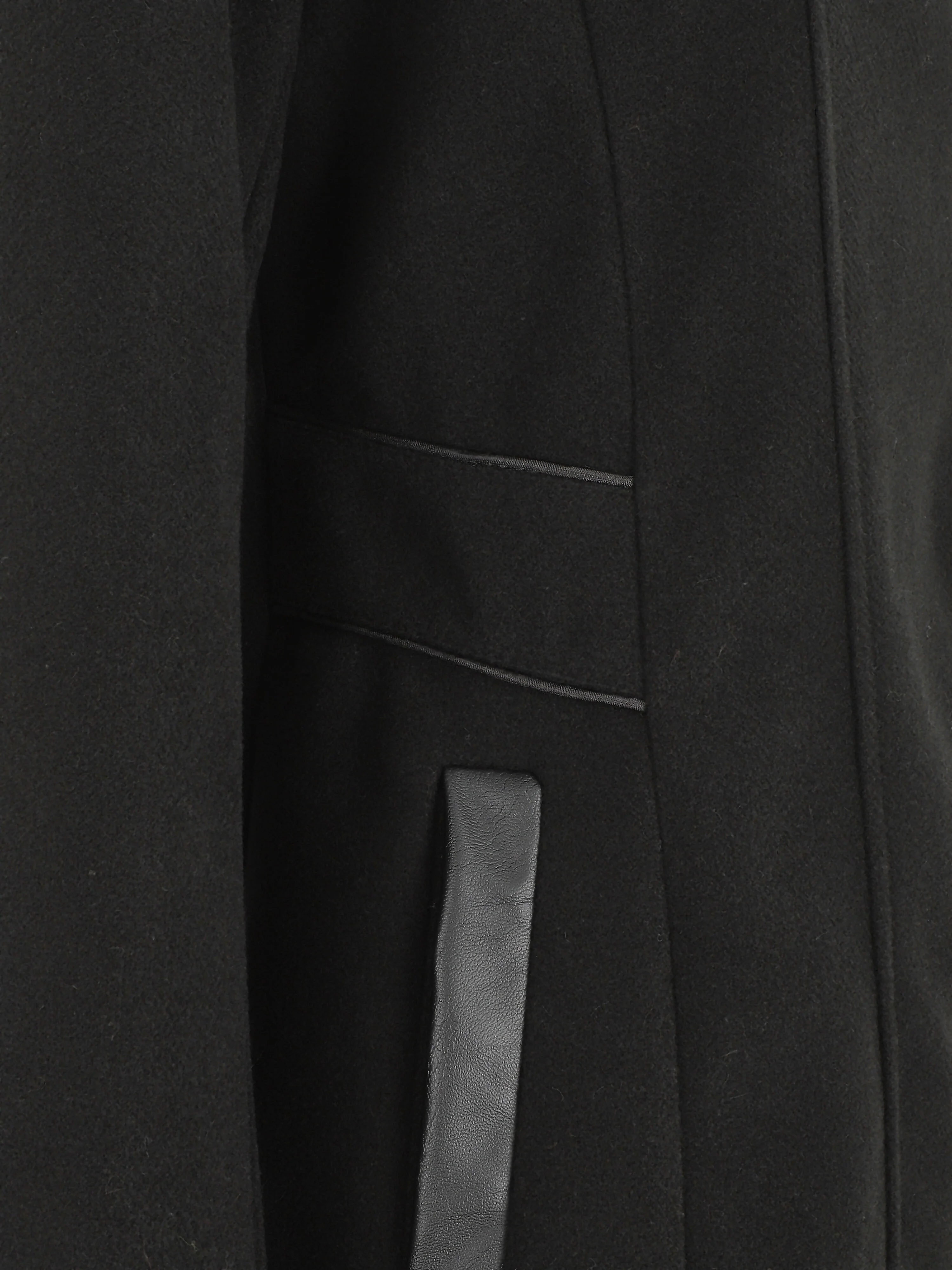 Manteau mi-long à capuche et zip - Noir - Image 3