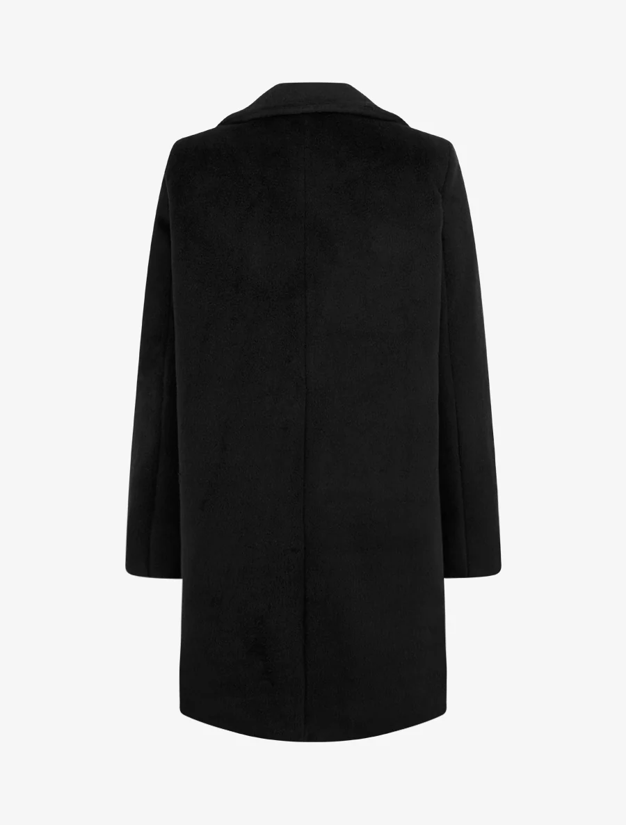 Manteau mi-long à col cranté - Noir - Image 2