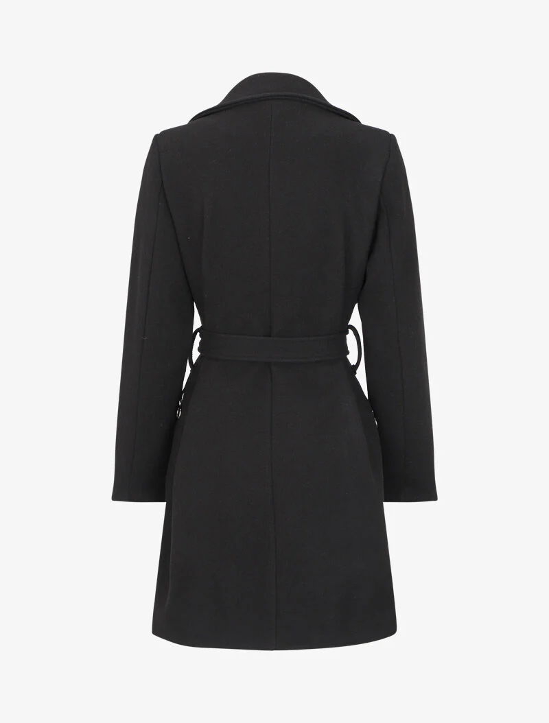 Manteau mi-long à zip asymétrique - Noir - Image 2