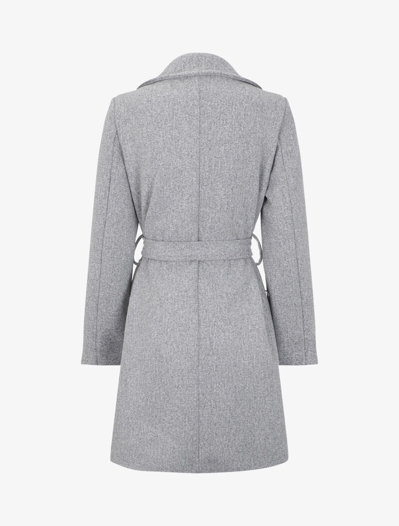 Manteau mi-long à zip asymétrique - Gris - Image 2