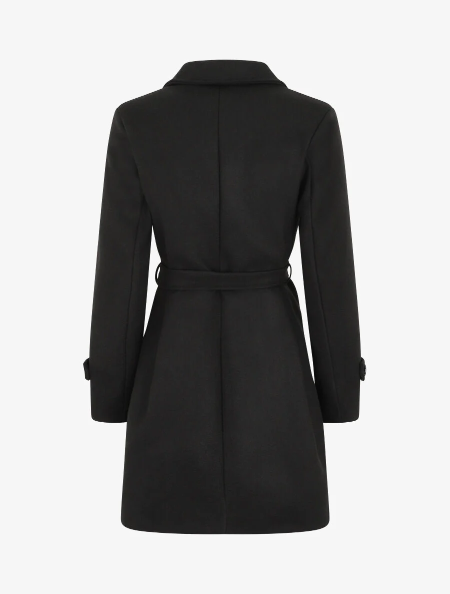 Manteau mi-long croisé - Noir - Image 2