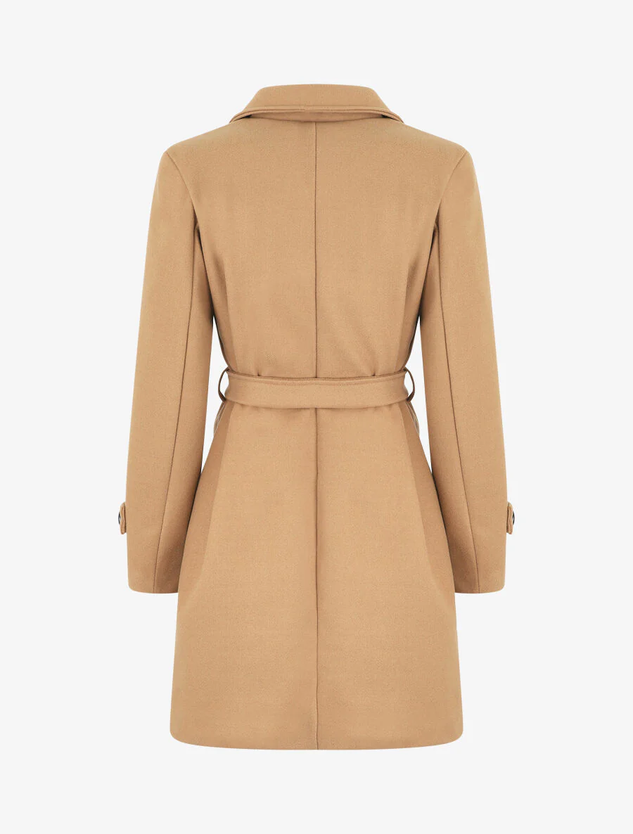 Manteau mi-long croisé - Camel - Image 2
