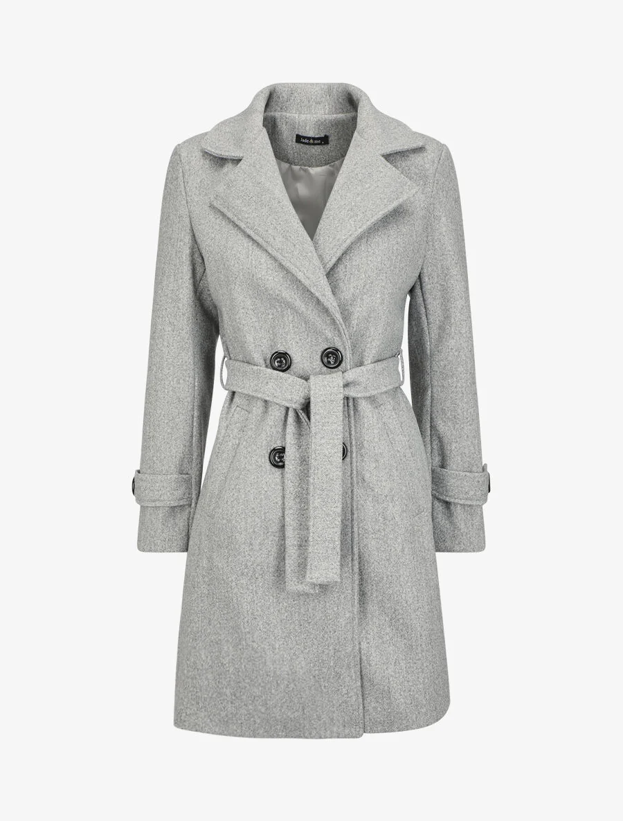 Manteau mi-long croisé - Gris