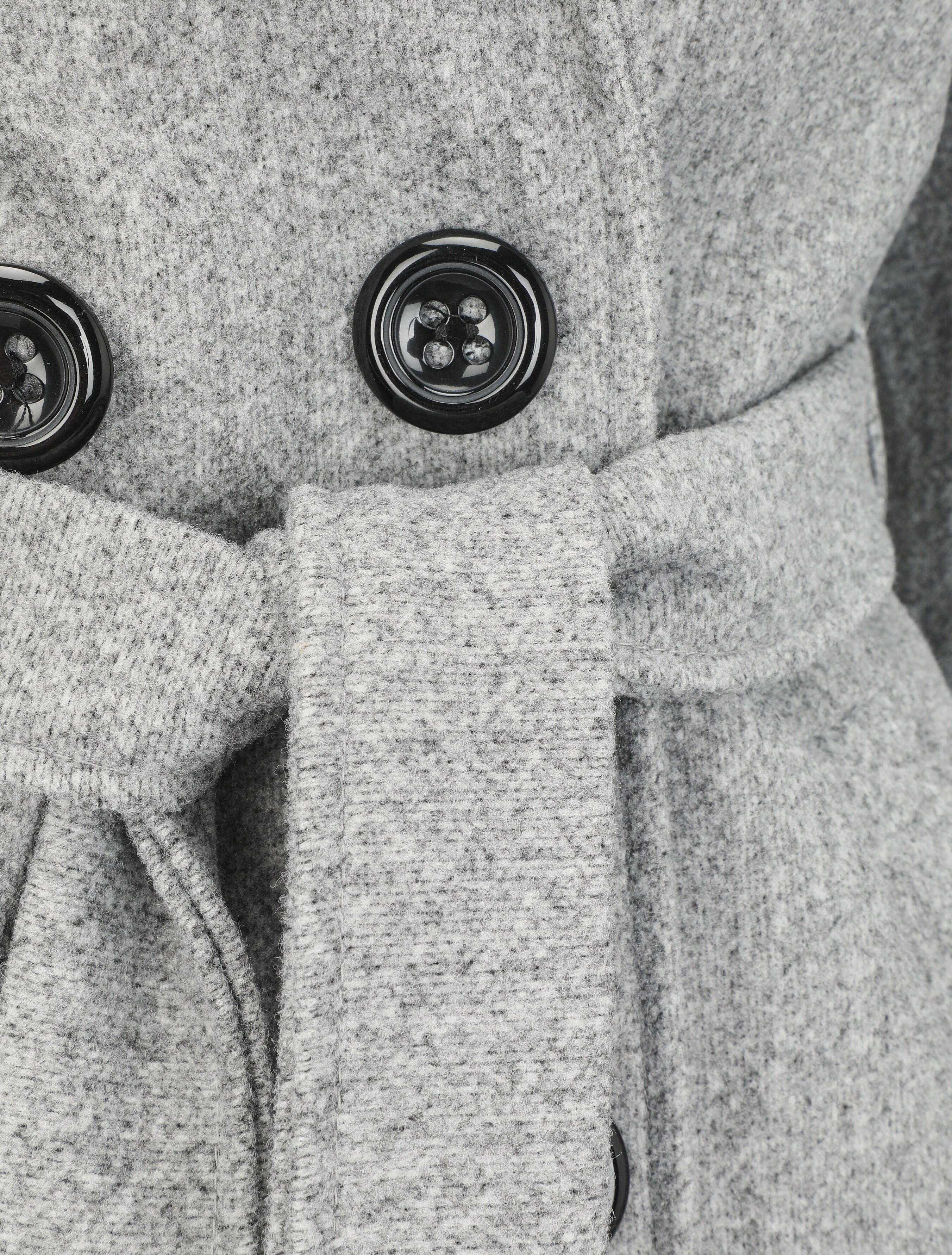 Manteau mi-long croisé - Gris - Image 3