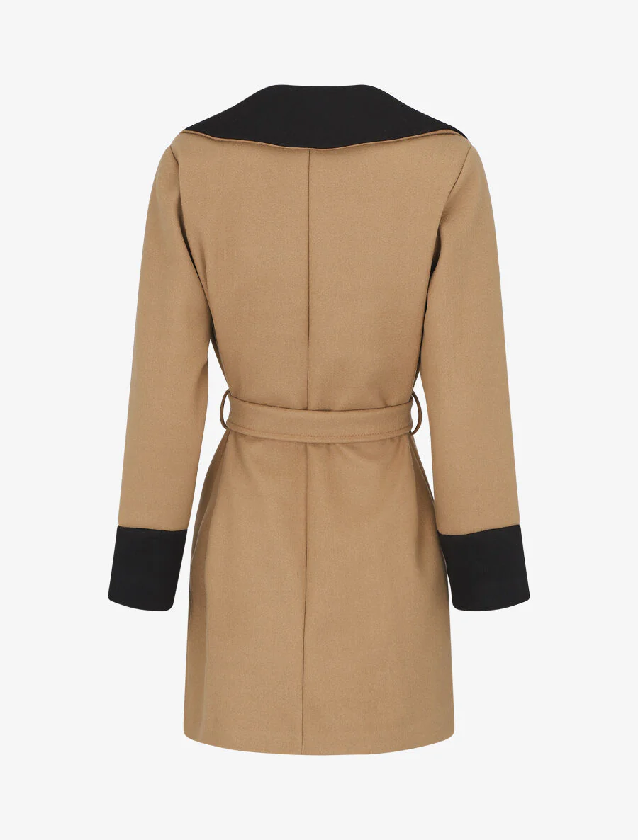 Manteau mi-long en laine mélangée - Camel - Image 2