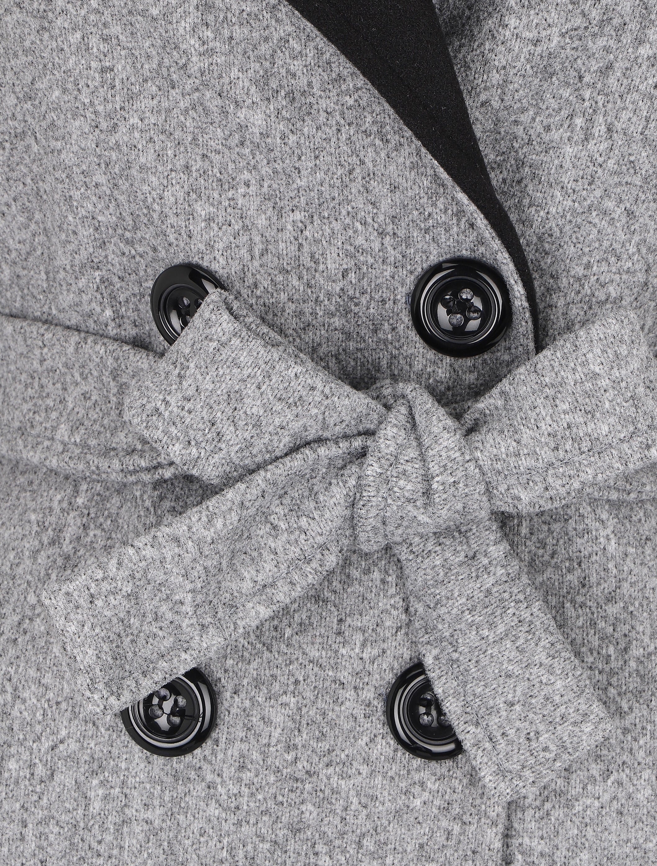 Manteau mi-long en laine mélangée - Gris - Image 3
