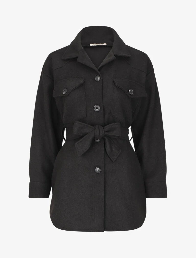 Manteau oversize à poches poitrine - Noir