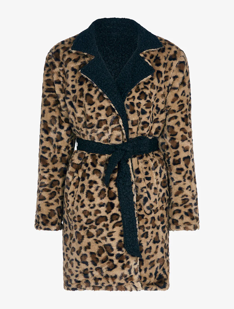 Manteau réversible effet laine bouclette - noir - Image 3