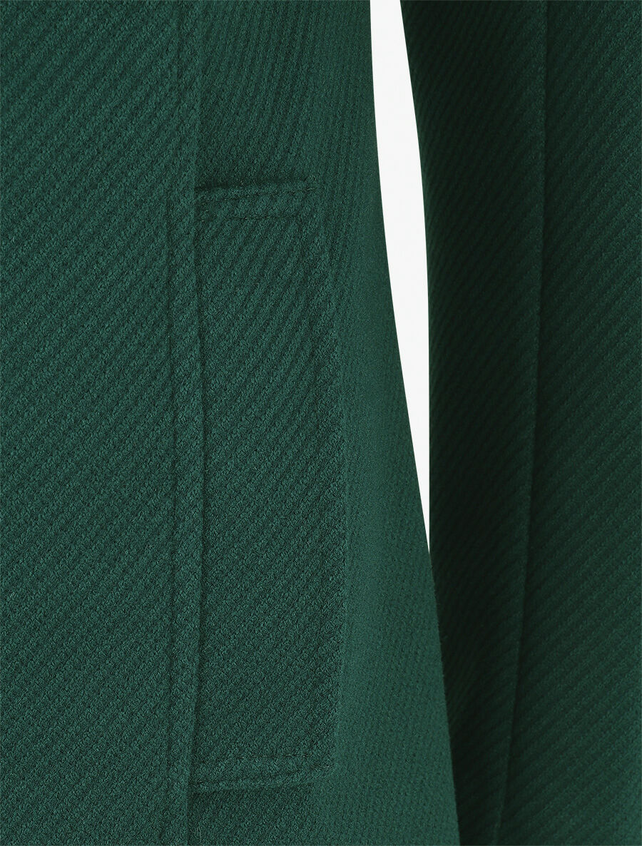 Manteau texturé et zippé à capuche - Vert sapin - Image 3