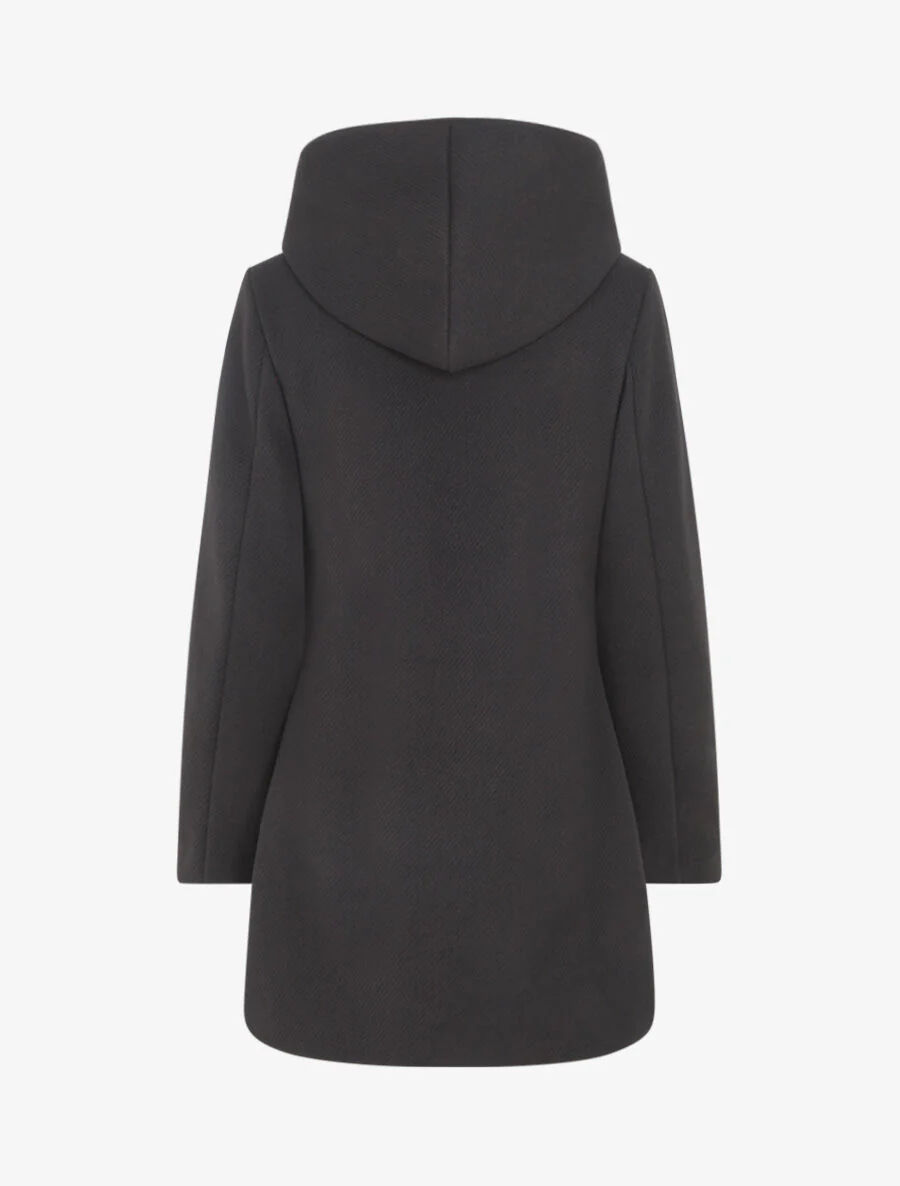 Manteau zippé à capuche - Noir - Image 2