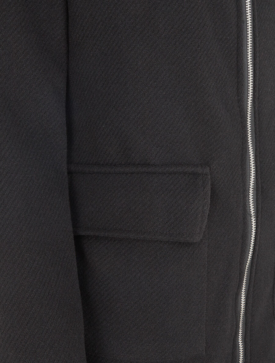 Manteau zippé à capuche - Noir - Image 3