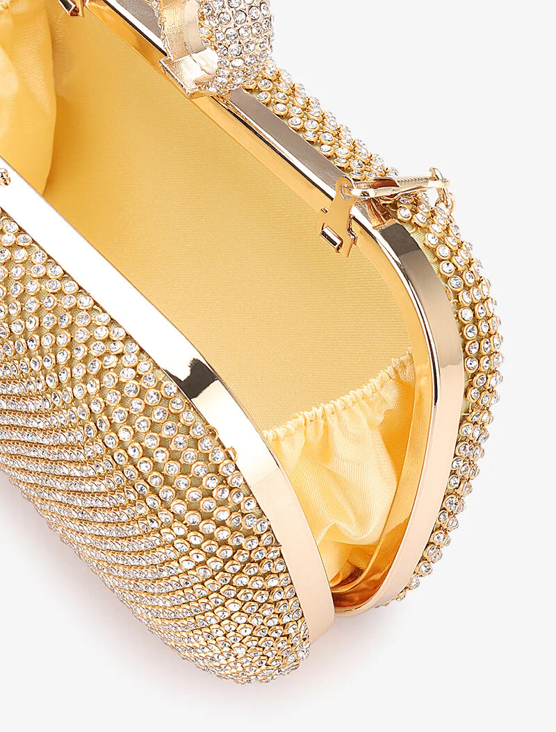 Minaudière à strass et fermoir bague - Or - Image 4