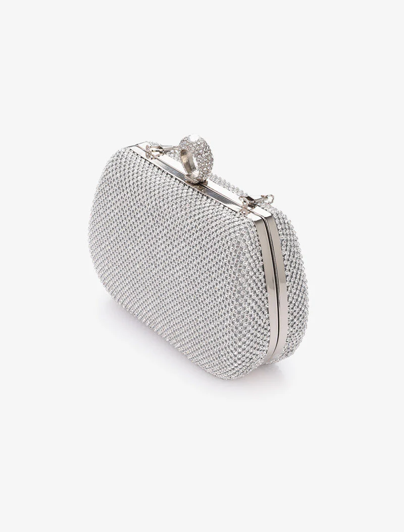 Minaudière de soirée à fermoir bague - Argent - Image 2