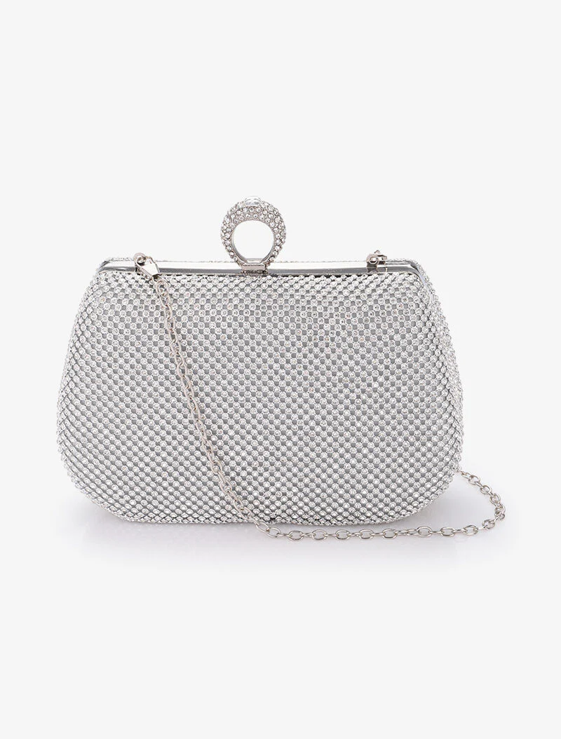 Minaudière de soirée à fermoir bague - Argent - Image 3
