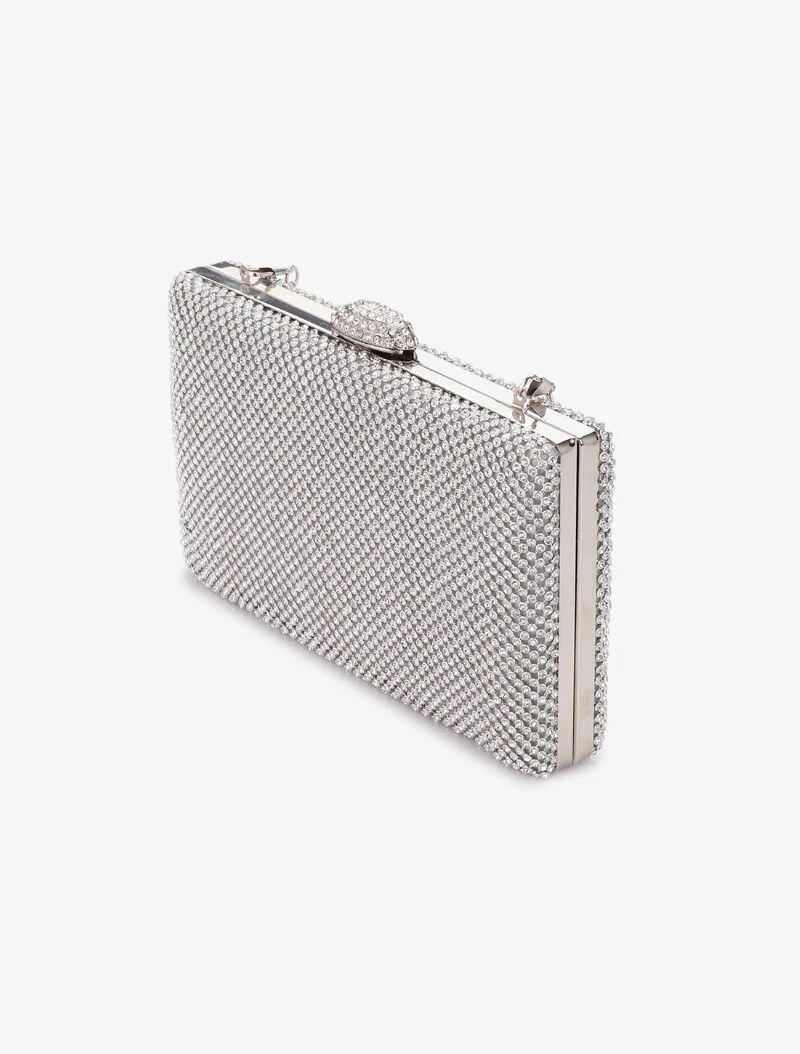 Minaudière rectangulaire à strass - Argent - Image 2