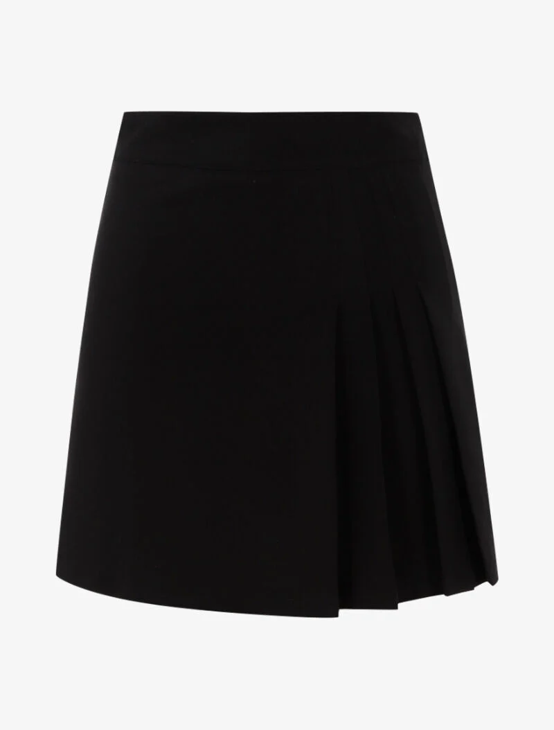 Mini jupe à détails plissés - noir