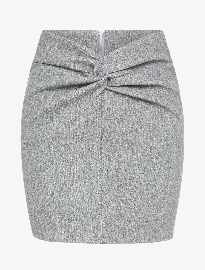 Mini jupe fourreau taille haute - Gris chiné