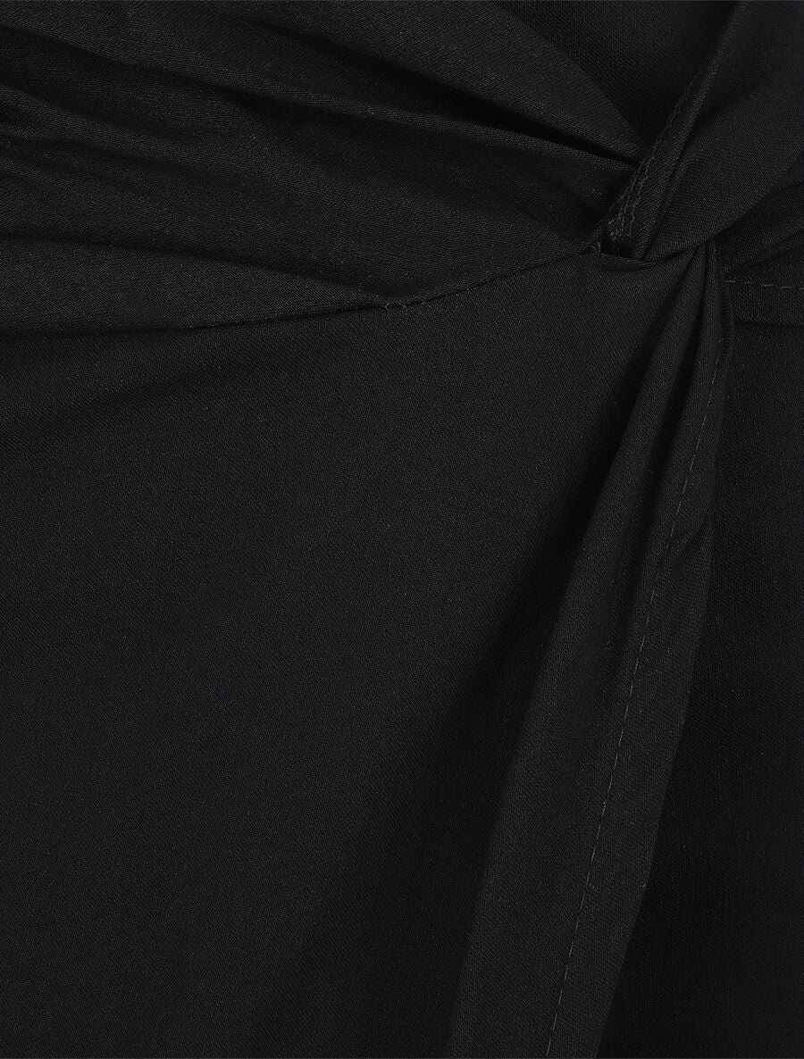 Mini jupe portefeuille drapée - Noir - Image 3