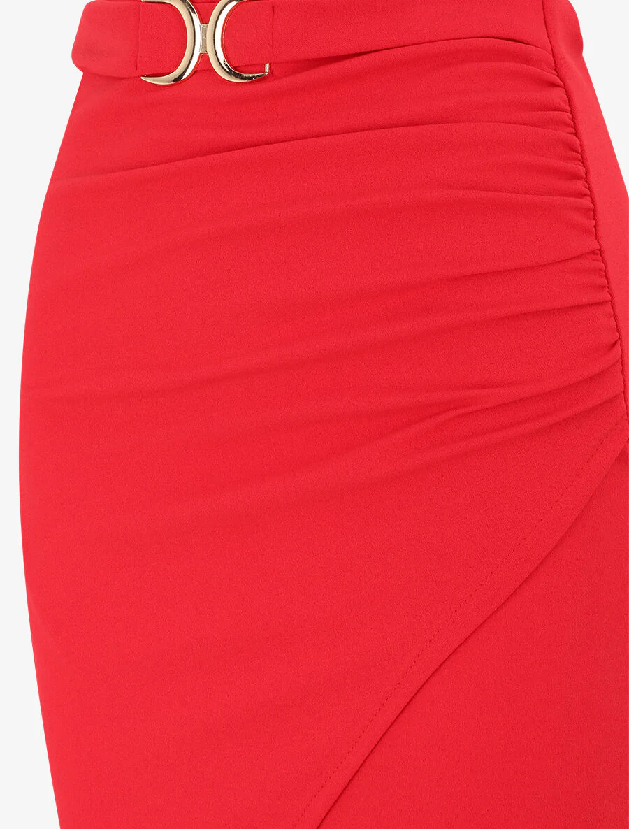 Mini jupe portefeuille - Rouge - Image 3