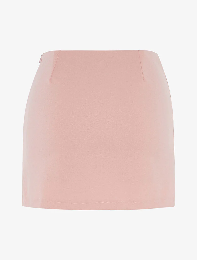Mini jupe short à clous - rose - Image 2
