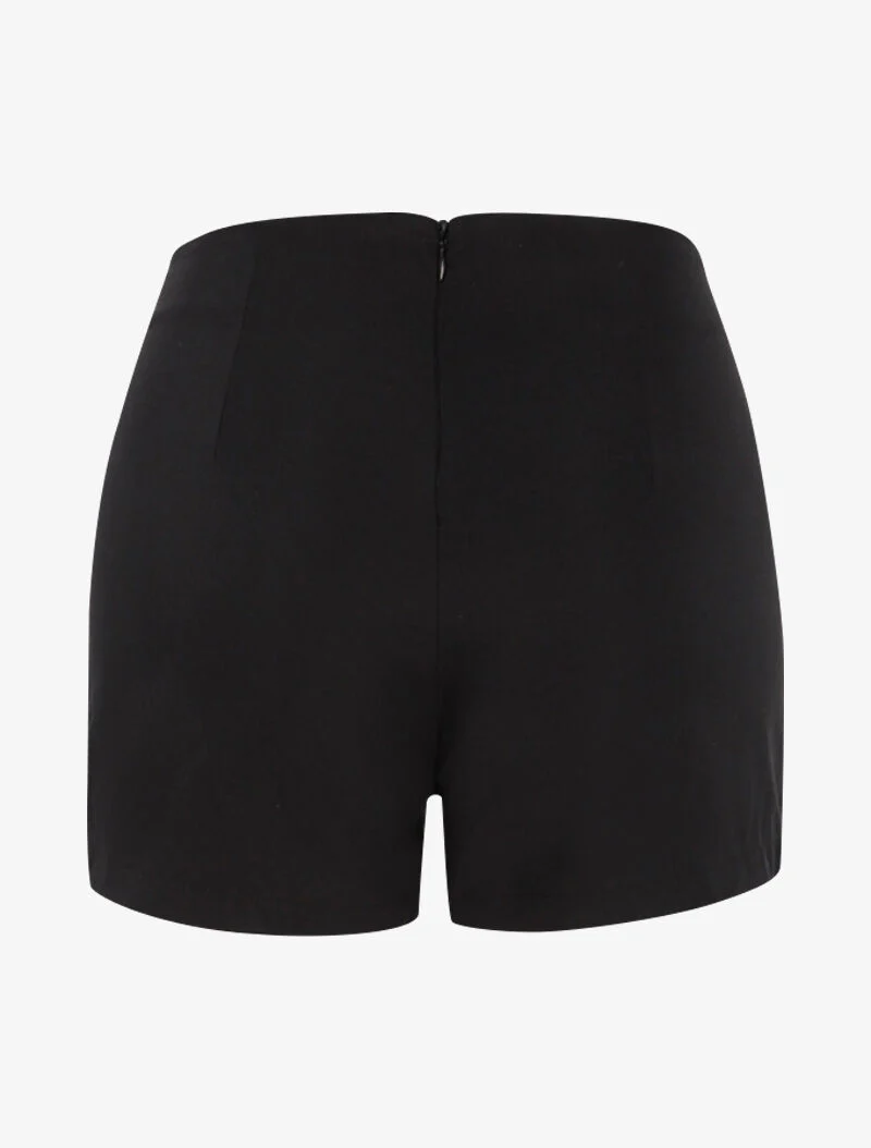 Mini short à boutonnières - noir - Image 2