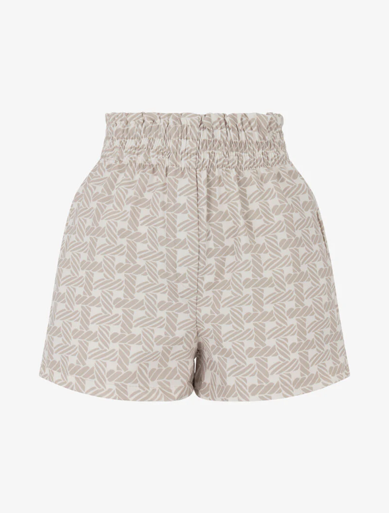 Mini short à imprimé graphique - beige
