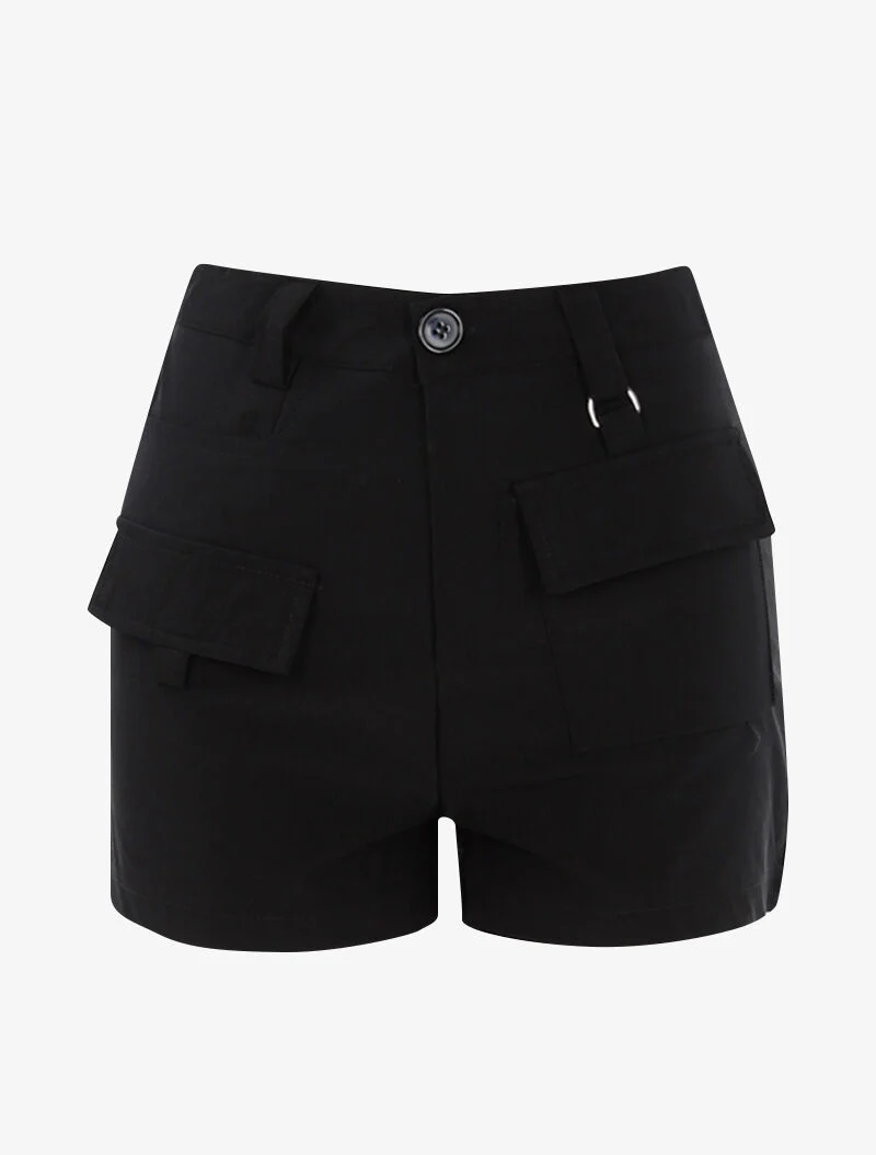Mini short à poches stylisées - noir