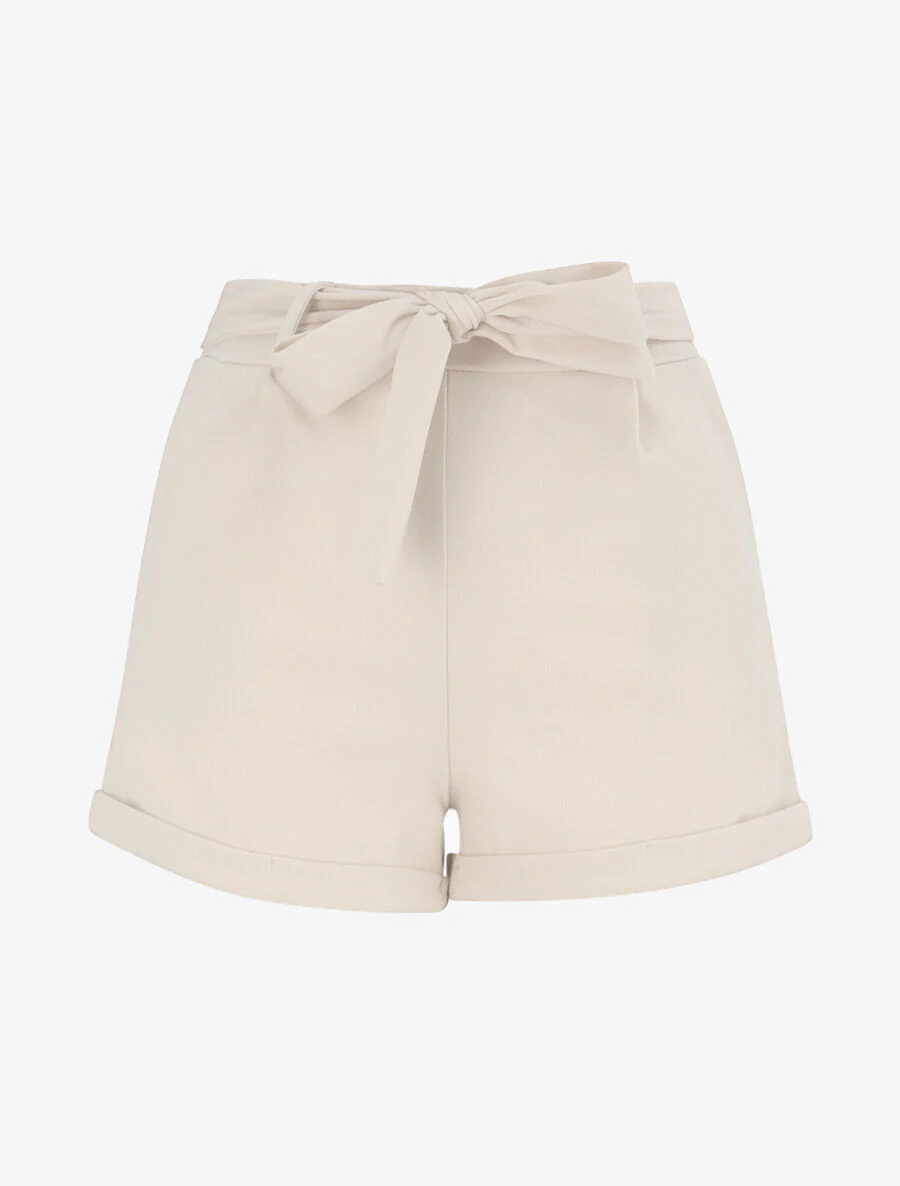 Mini short à revers - Beige