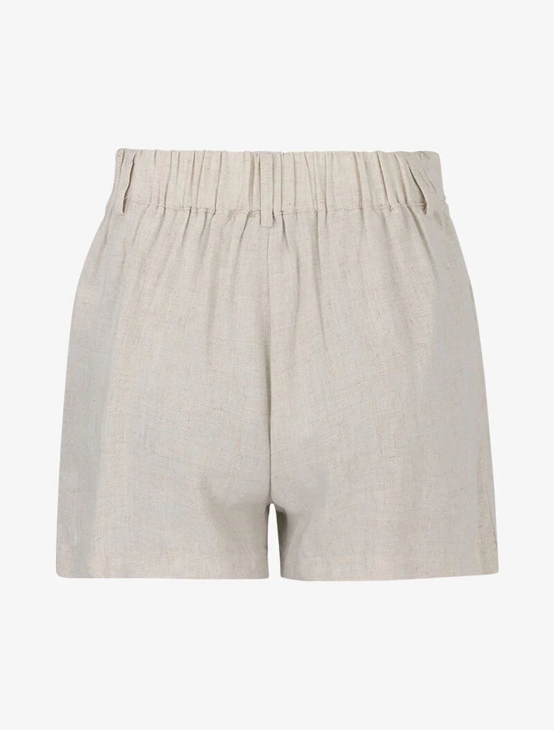 Mini short en toile - beige - Image 2