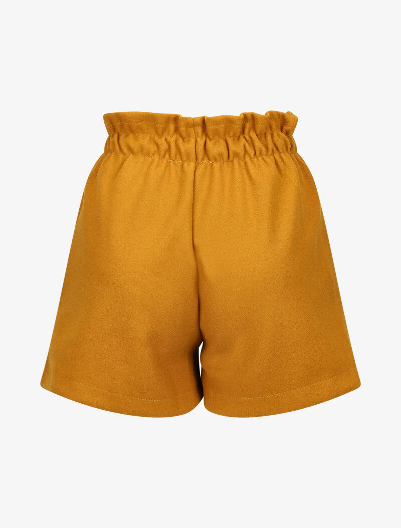 Mini short taille haute paperbag - Moutarde - Image 2