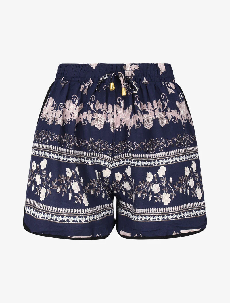 Mini short transparent à imprimés - marine