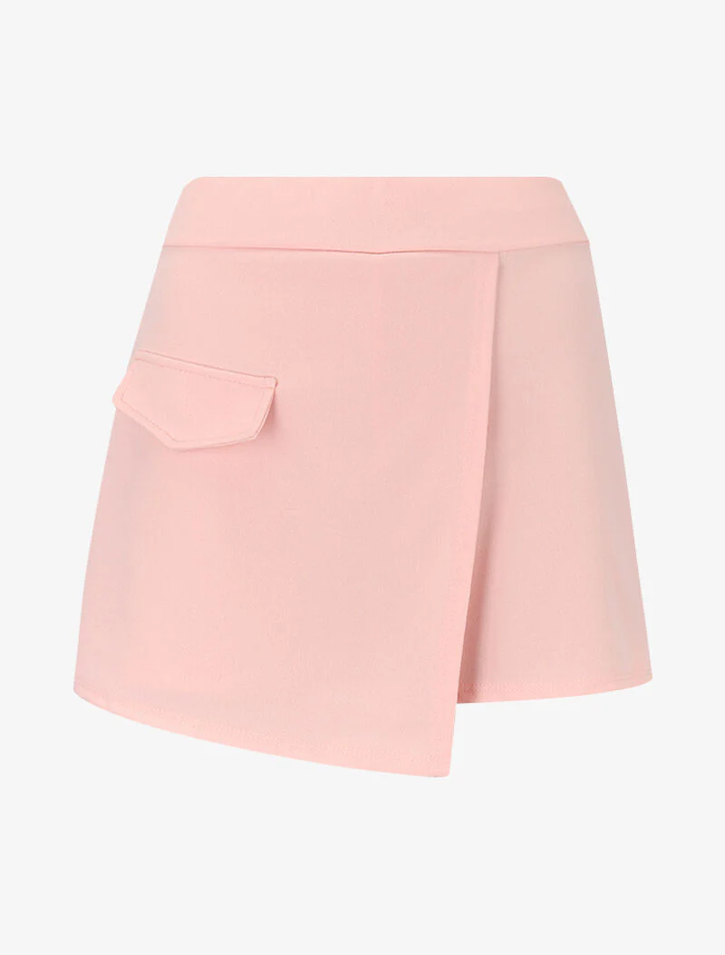 Mini short trompe l'oeil - rose