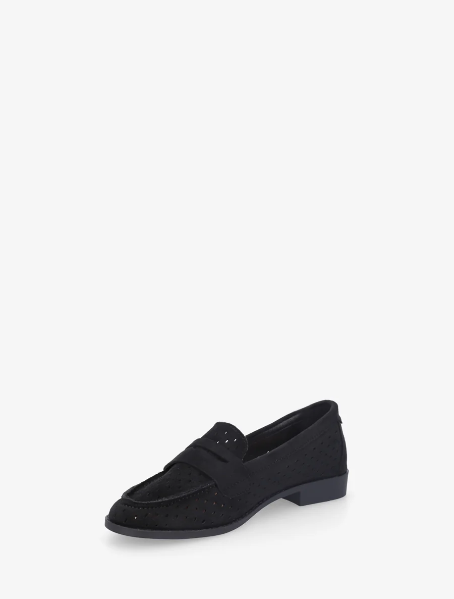 Mocassins ajourés en suédine - Noir - Image 3