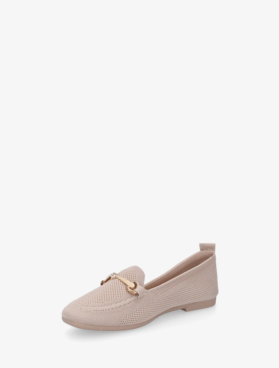 Mocassins en maille à boucle décorative - Taupe - Image 3