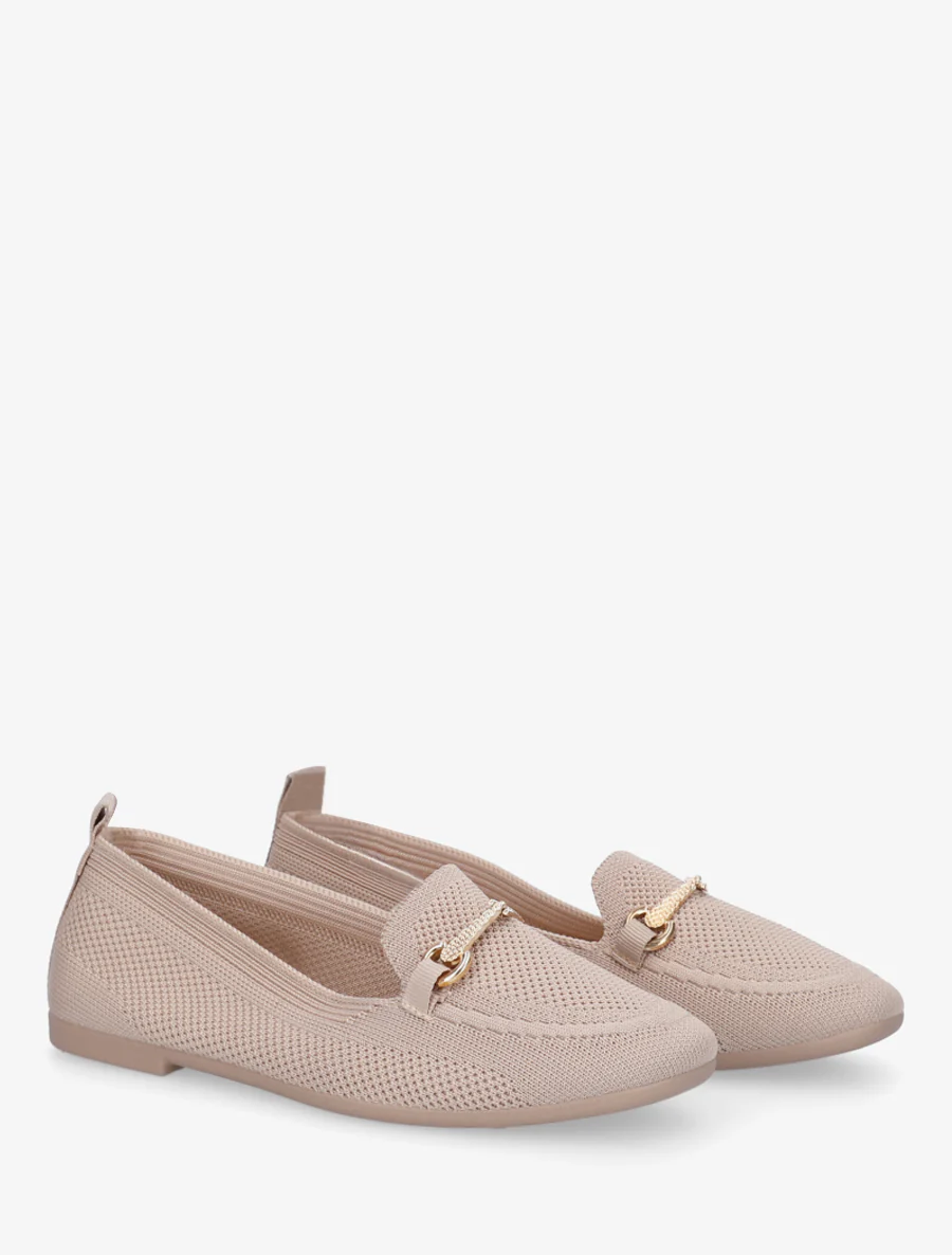 Mocassins en maille à boucle décorative - Taupe - Image 4