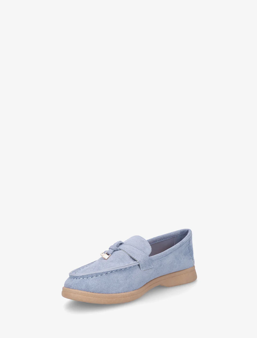 Mocassins en suédine à bijoux - Bleu clair - Image 3