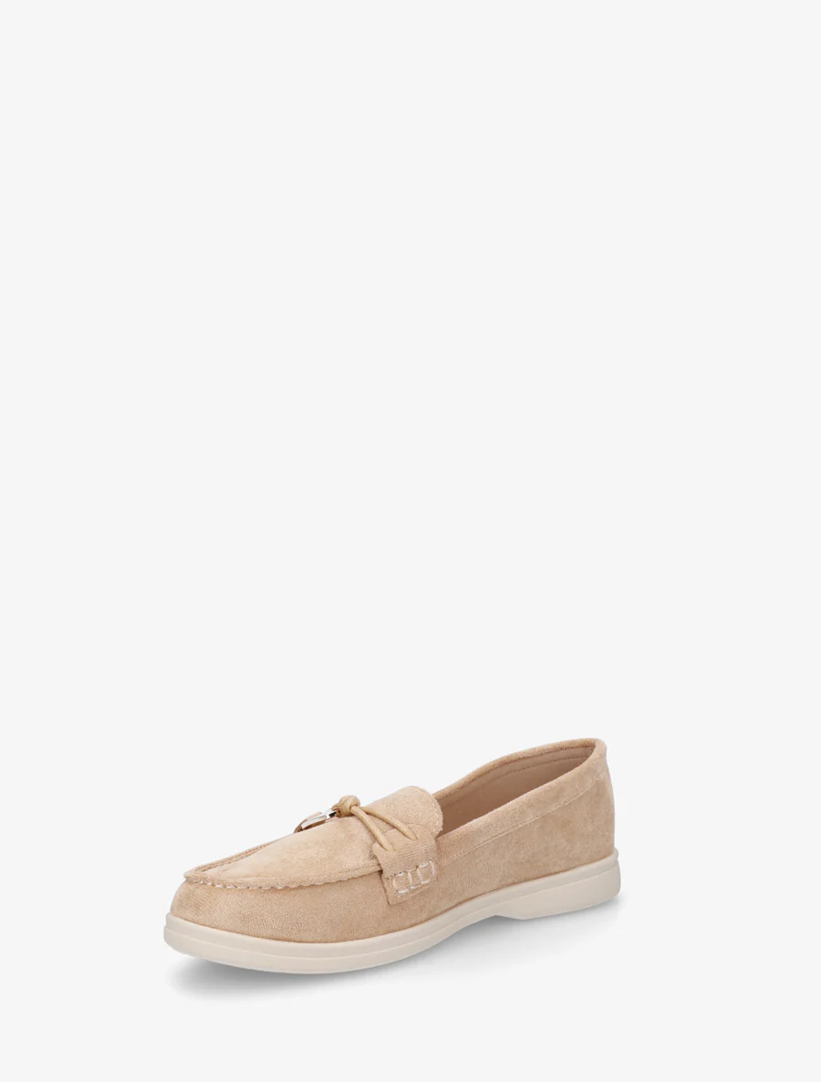 Mocassins en suédine à boucle décorative - Beige - Image 3