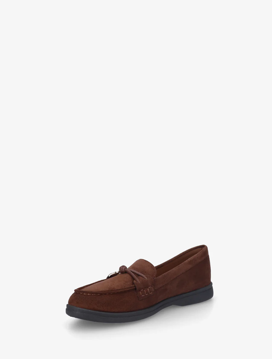 Mocassins en suédine à boucle décorative - Marron - Image 3