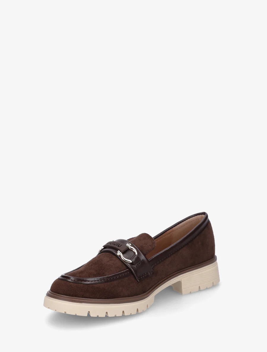 Mocassins en suédine à boucle décorative - Marron - Image 3