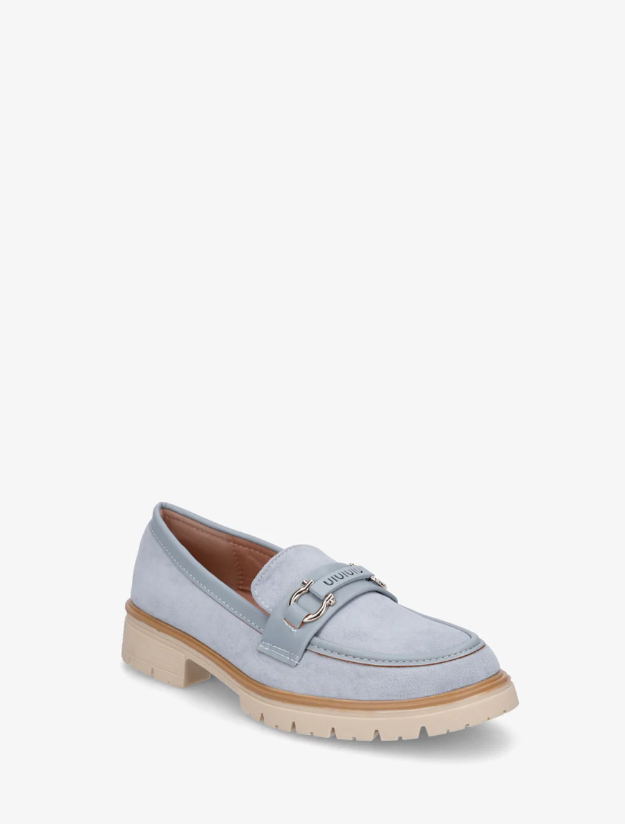 Mocassins en suédine à boucle décorative - Bleu ciel - Image 2