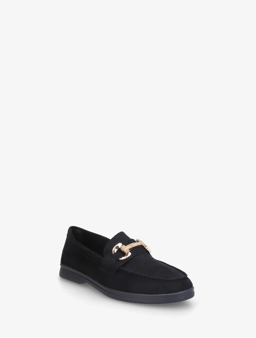 Mocassins en suédine à boucle et semelle plate - Noir - Image 2