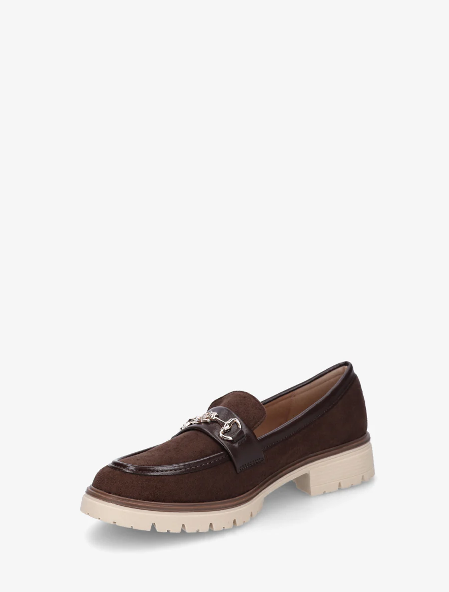 Mocassins en suédine à boucle fantaisie - Marron - Image 3