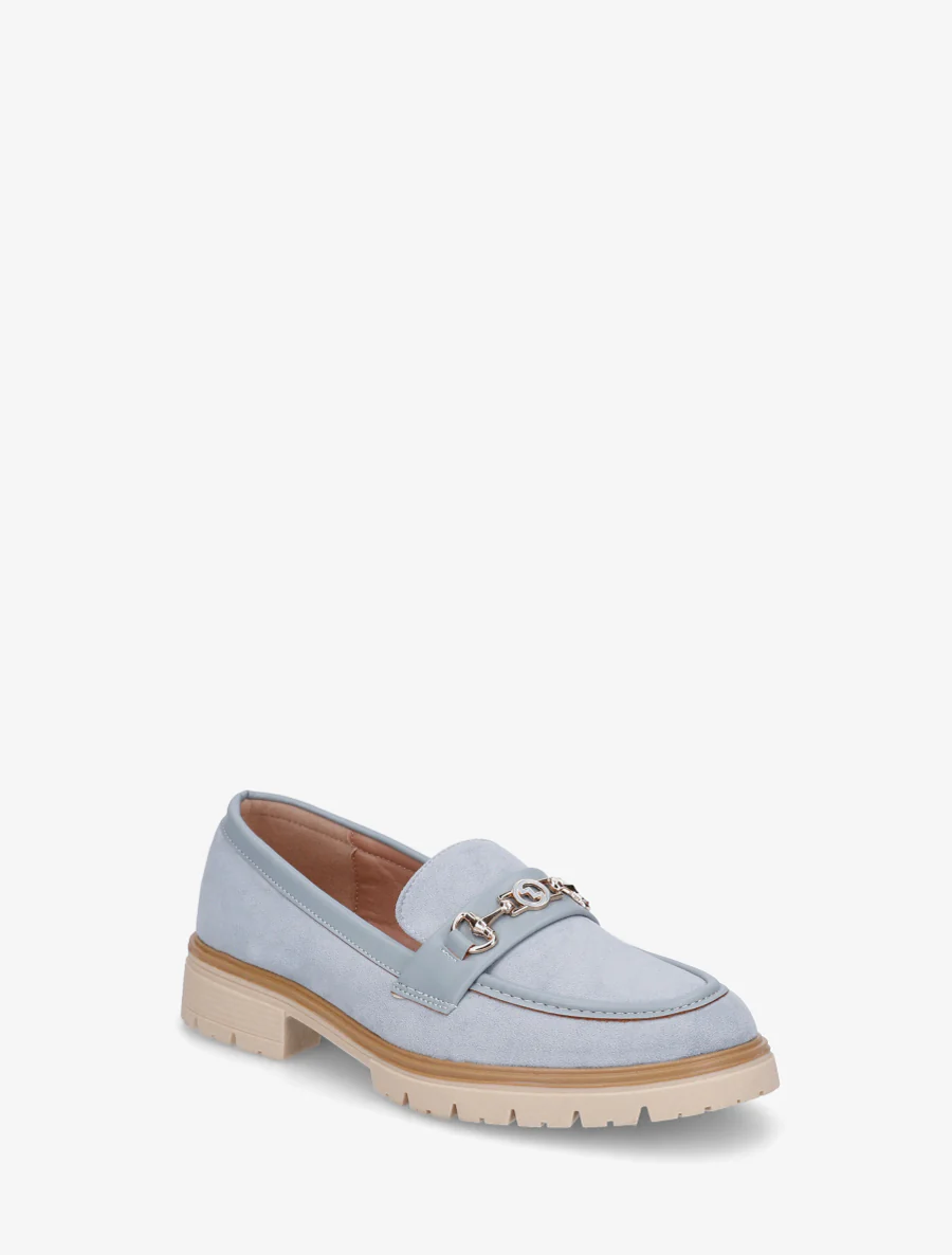 Mocassins en suédine à boucle fantaisie - Bleu ciel - Image 2