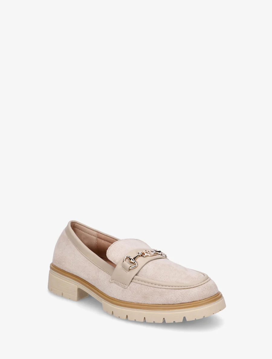 Mocassins en suédine à boucle fantaisie - Beige - Image 2