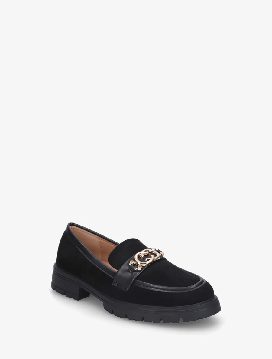 Mocassins en suédine à boucle métallique - Noir - Image 2