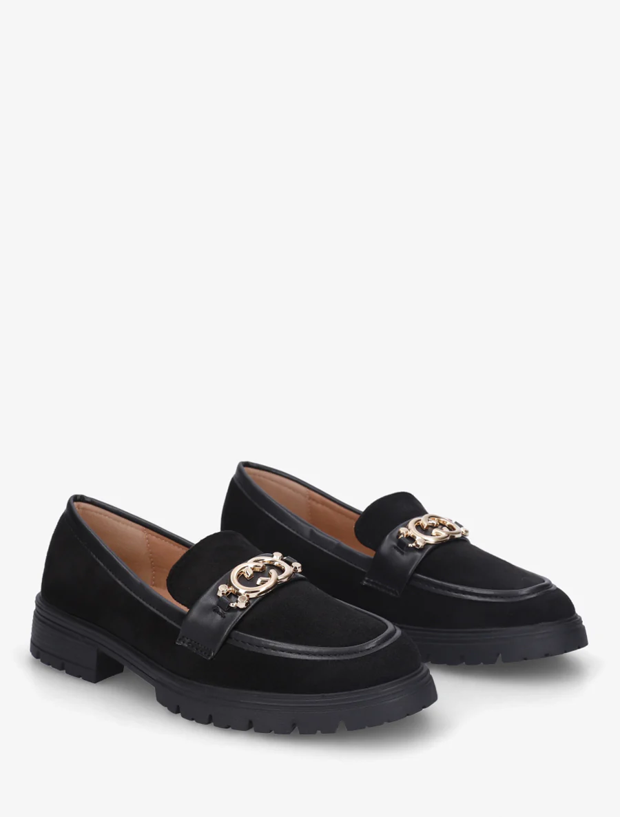 Mocassins en suédine à boucle métallique - Noir - Image 4