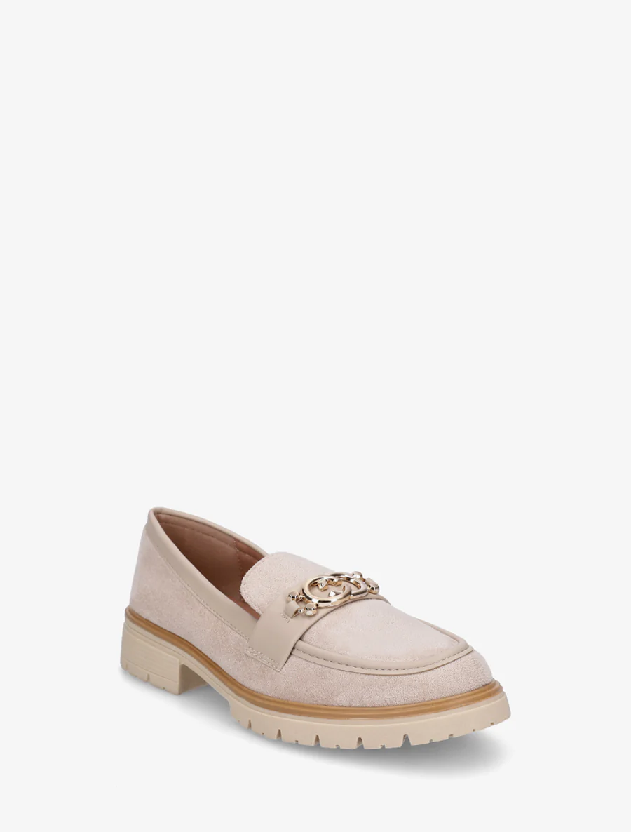 Mocassins en suédine à boucle métallique - Beige - Image 2